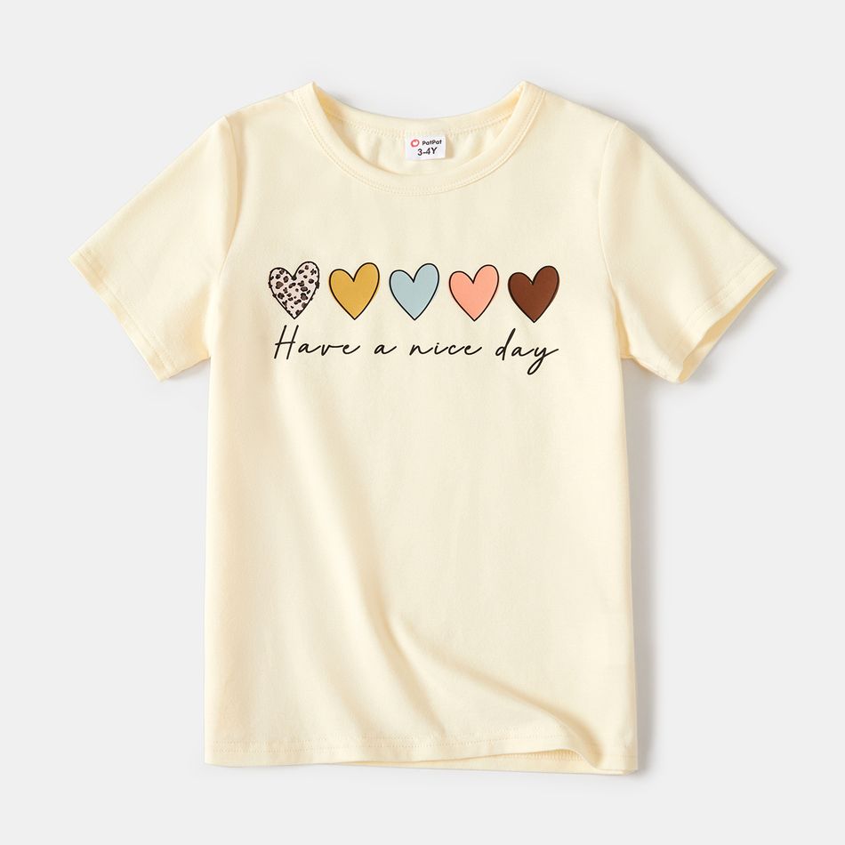 Valentine's Day Family Matching Heart & Letter Print Short-sleeve T-shirts Colorful big image 6