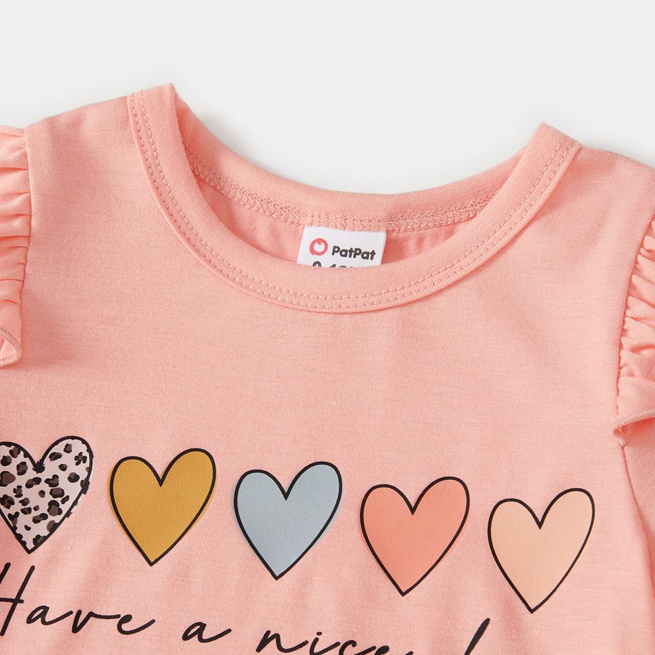 Valentine's Day Family Matching Heart & Letter Print Short-sleeve T-shirts Colorful big image 8