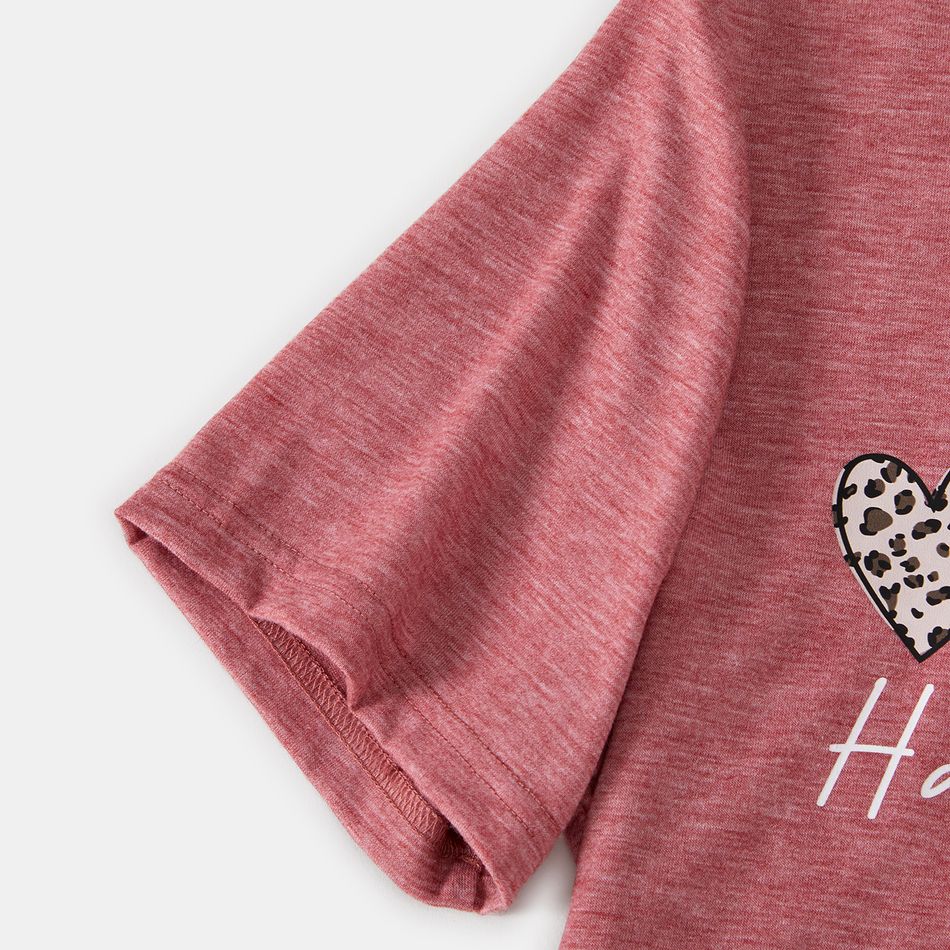 Valentine's Day Family Matching Heart & Letter Print Short-sleeve T-shirts Colorful big image 4