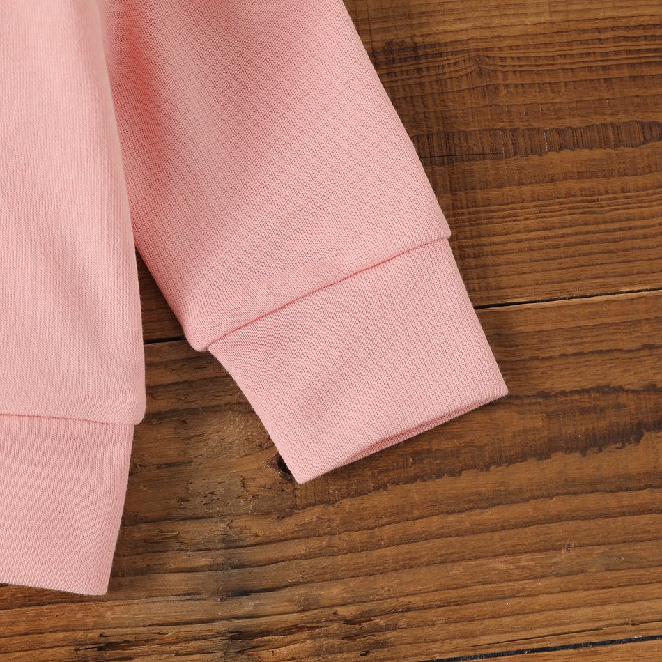 Baby Girl Cloud Embroidered Pink Long-sleeve Sweatshirt Pink