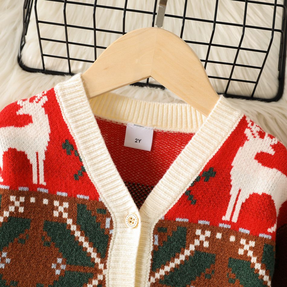 Toddler Boy/Girl Playful Christmas Deer Pattern Knit Sweater MultiColour big image 3