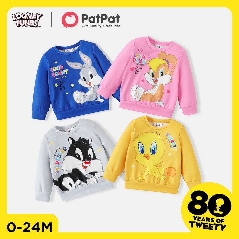 Looney Tunes Baby Boy/Girl Long-sleeve Graphic Pullover Sweatshirt Pink big image 8