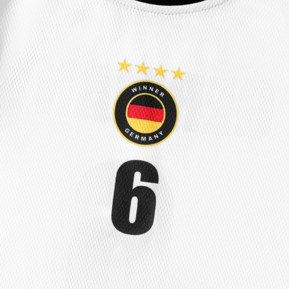 Family Matching Short-sleeve Graphic White Football T-shirts (Germany) Color block big image 12