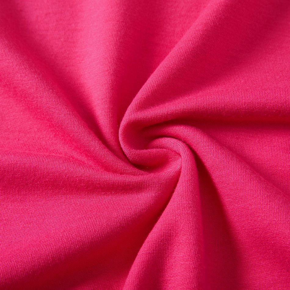 Valentine's Day Mommy and Me Letter Print Hot Pink Long-sleeve Sweatshirts Hot Pink big image 7