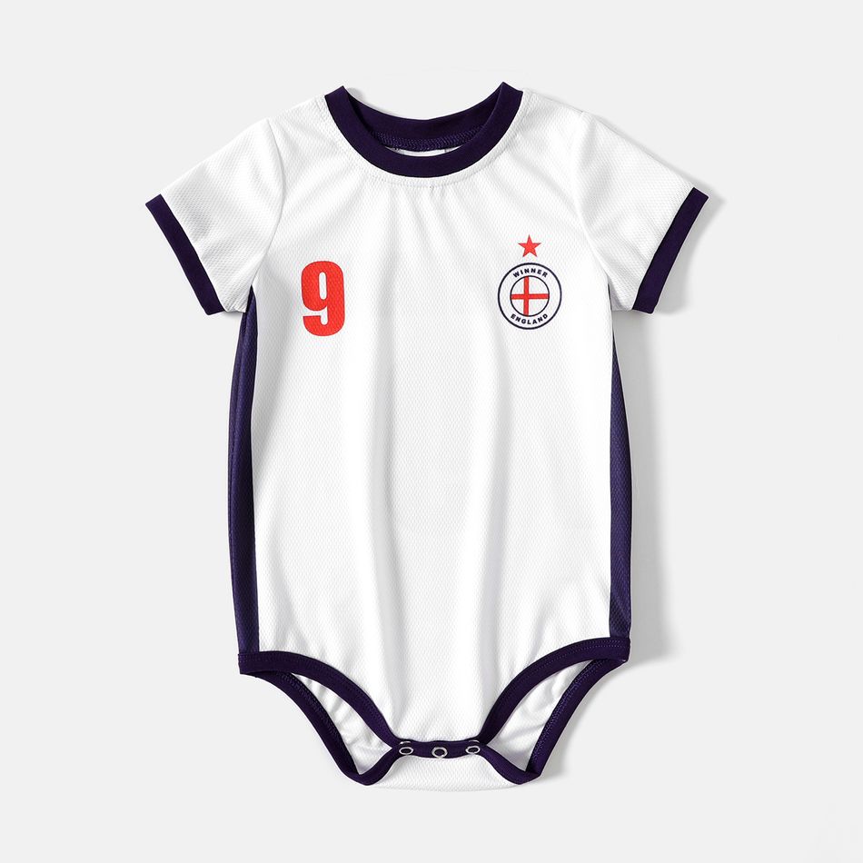 Family Matching Short-sleeve Graphic White Soccer T-shirts (England) White big image 8