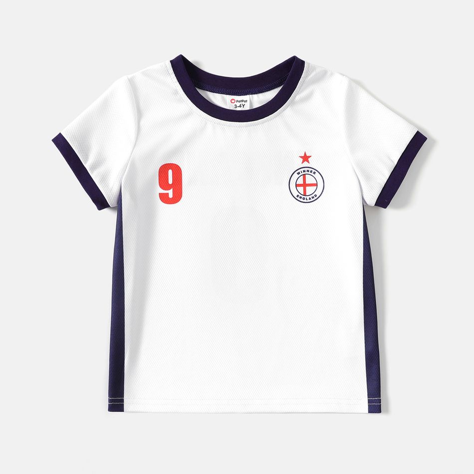 Family Matching Short-sleeve Graphic White Football T-shirts (England) White big image 7