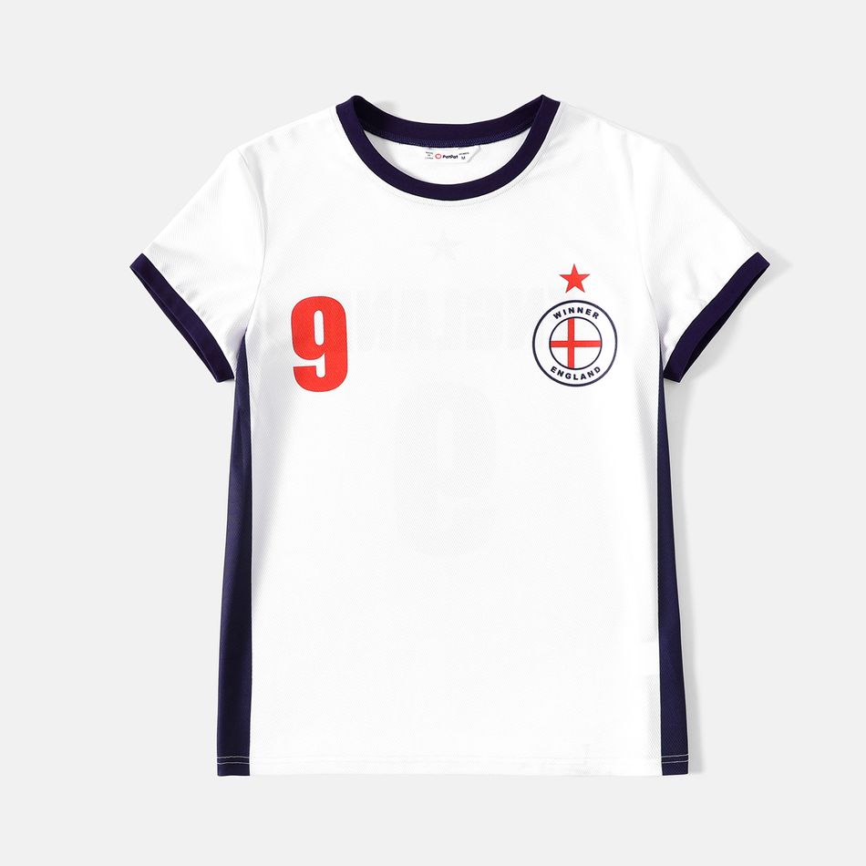 Family Matching Short-sleeve Graphic White Soccer T-shirts (England) White big image 6