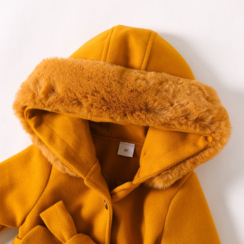 Toddler Girl/Boy Elegant Faux Fur Hooded Coat Brown big image 3