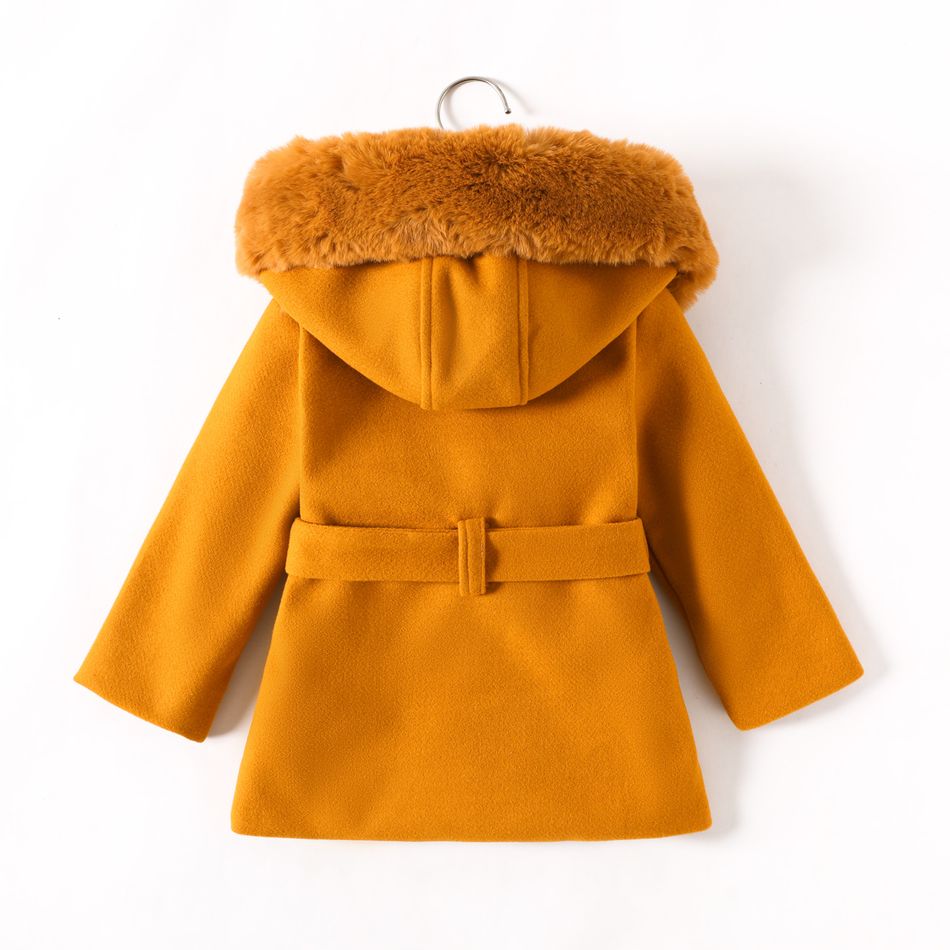 Toddler Girl/Boy Elegant Faux Fur Hooded Coat Brown big image 2