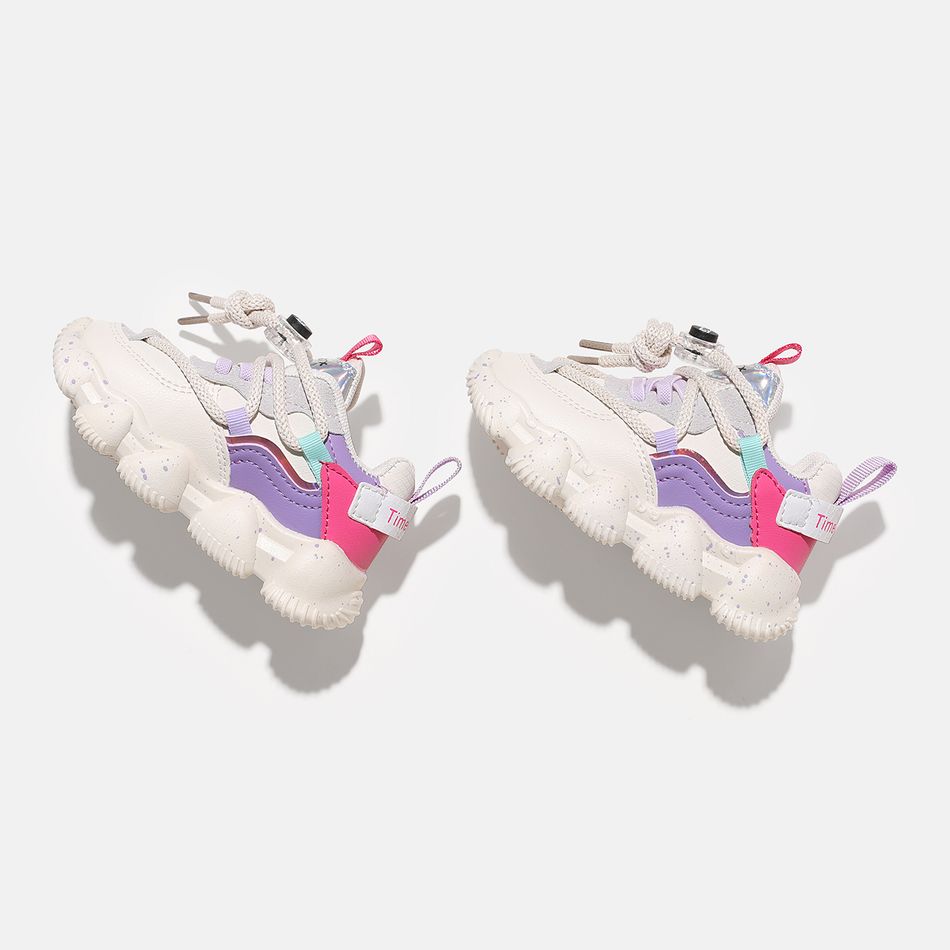 Toddler / Kid Letter & Holographic Detail Chunky Sneakers Pink big image 1