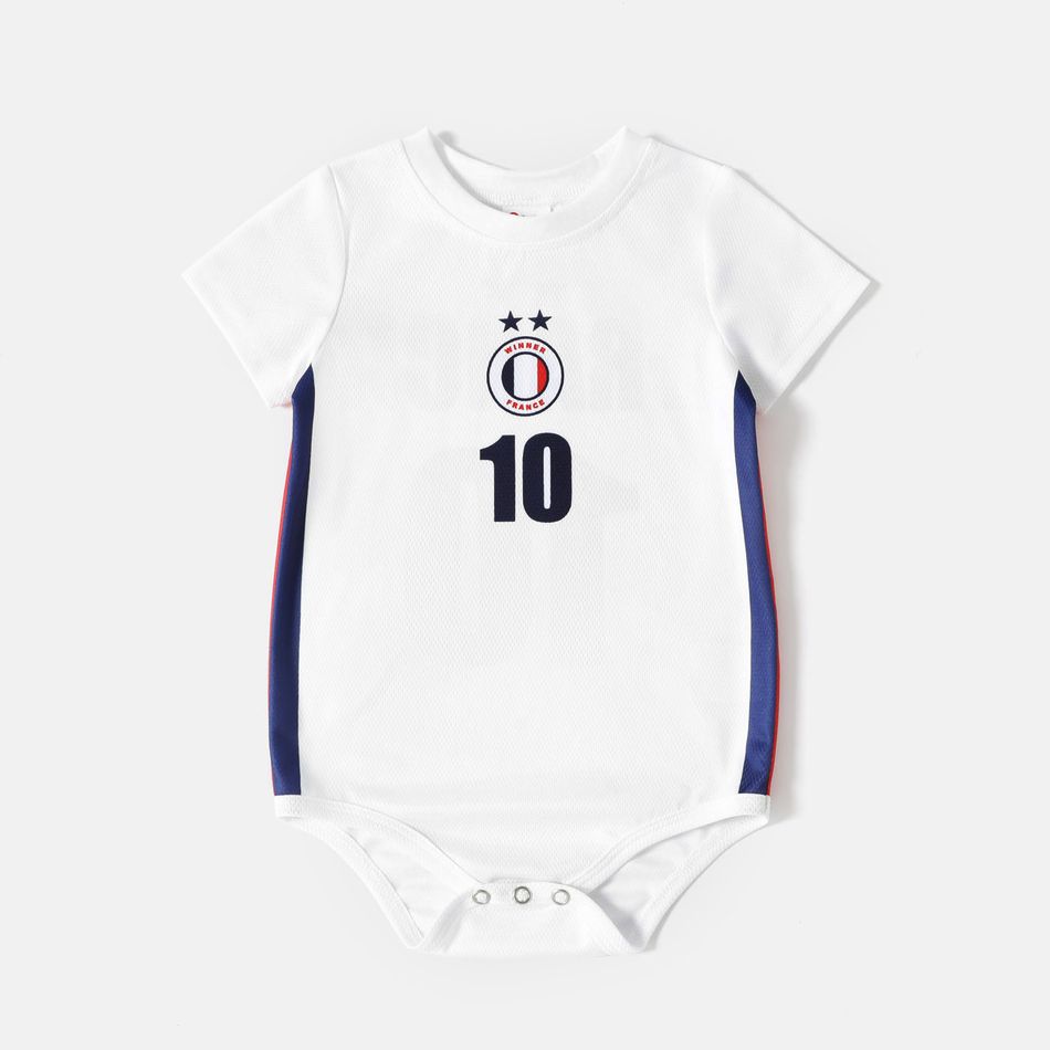 Family Matching Short-sleeve Graphic White Football T-shirts (France) White big image 10