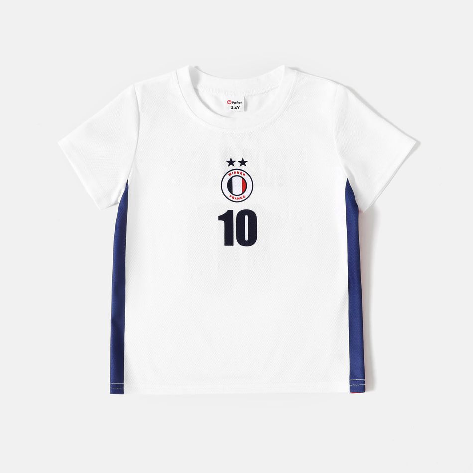 Family Matching Short-sleeve Graphic White Soccer T-shirts (France) White big image 9