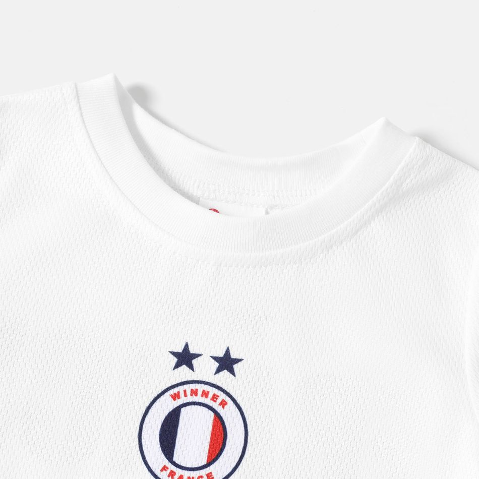 Family Matching Short-sleeve Graphic White Soccer T-shirts (France) White big image 14
