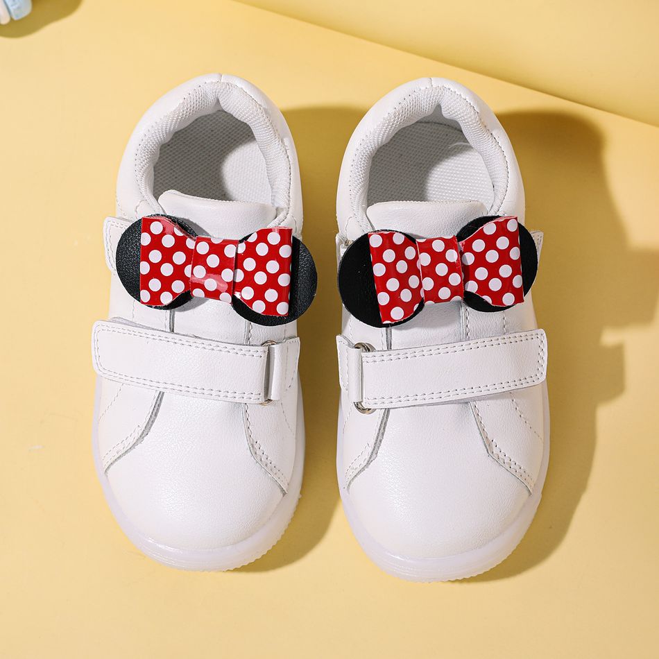 Toddler / Kid Polka Dots Bow Decor White LED Shoes White big image 3