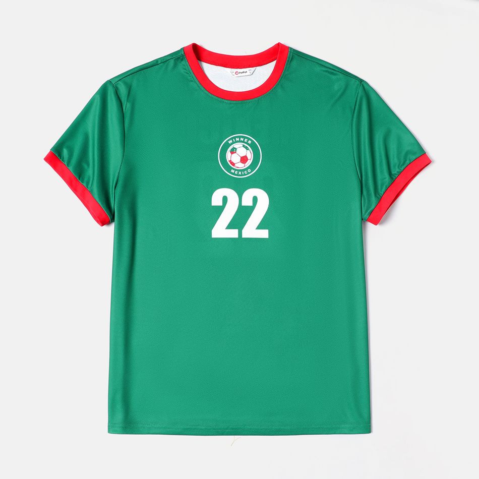 Family Matching Short-sleeve Graphic Green Soccer T-shirts (Mexico) Green big image 6
