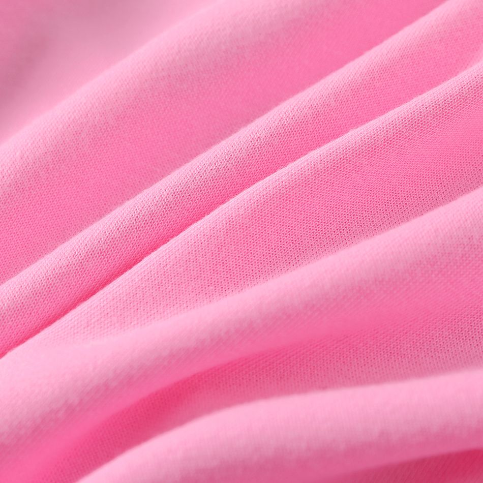 Kid Girl Floral Print Letter Embroidered Raglan Sleeve Bomber Jacket Pink big image 6