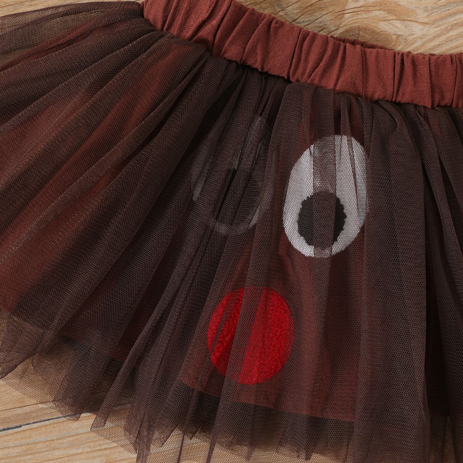 Dia de Ação de Graças 3 unidades Bebé Hipertátil/3D Infantil Manga comprida Fato saia e casaco Castanho big image 4