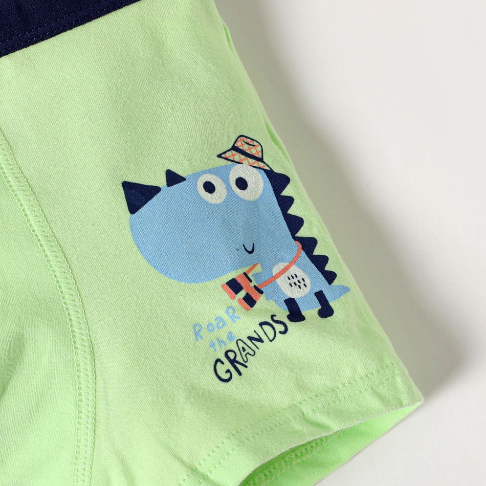 3-Pack Kid Boy Dinosaur Print Boxer Briefs Underwear Multi-color
