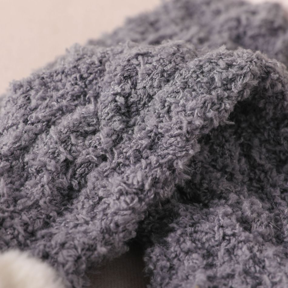 Baby Coral Fleece Thick Thermal Socks Dark Grey big image 4