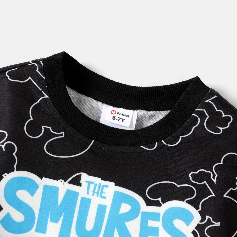Smurfs Kid Girl/Boy Character Print Pullover Sweatshirt Black
