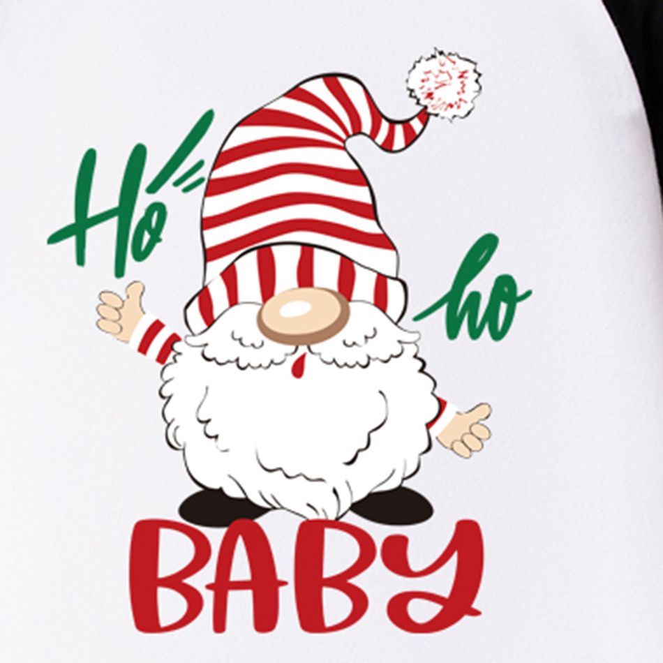 Christmas Family Matching 100% Cotton Long-sleeve Dwarf & Letter Print Red Sweatshirts Black big image 11