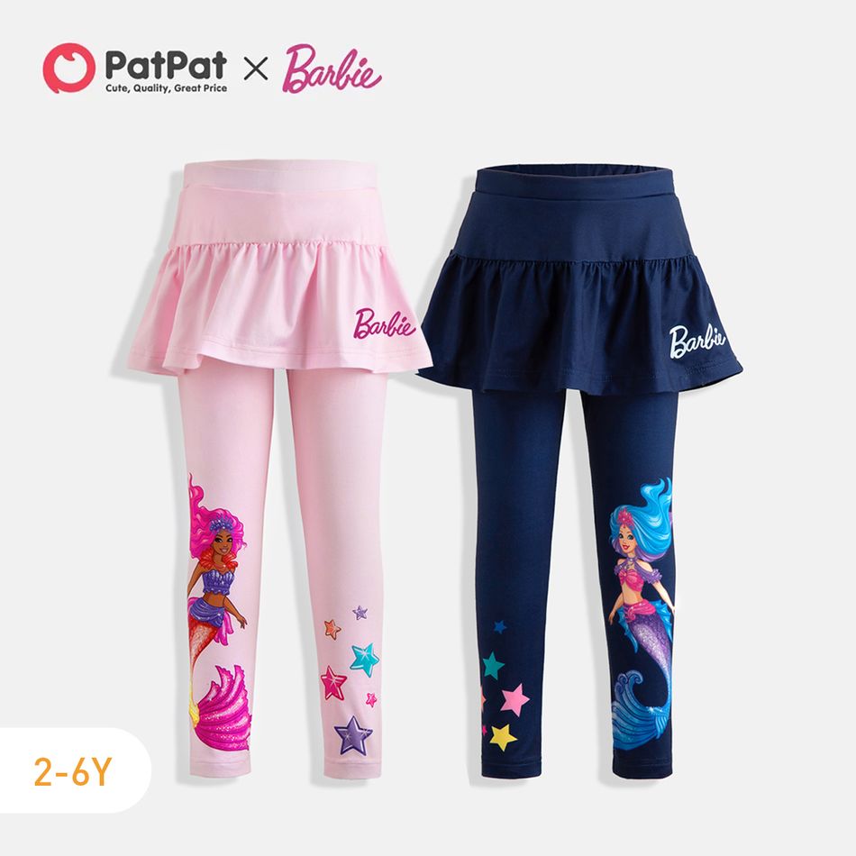 Barbie Toddler Girl Star Print Ruffle Skirt Leggings Pink big image 2
