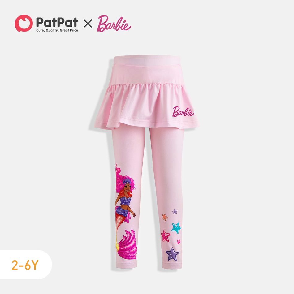 barbie leggings jupe à volants imprimé étoile pour petite fille Rose big image 1