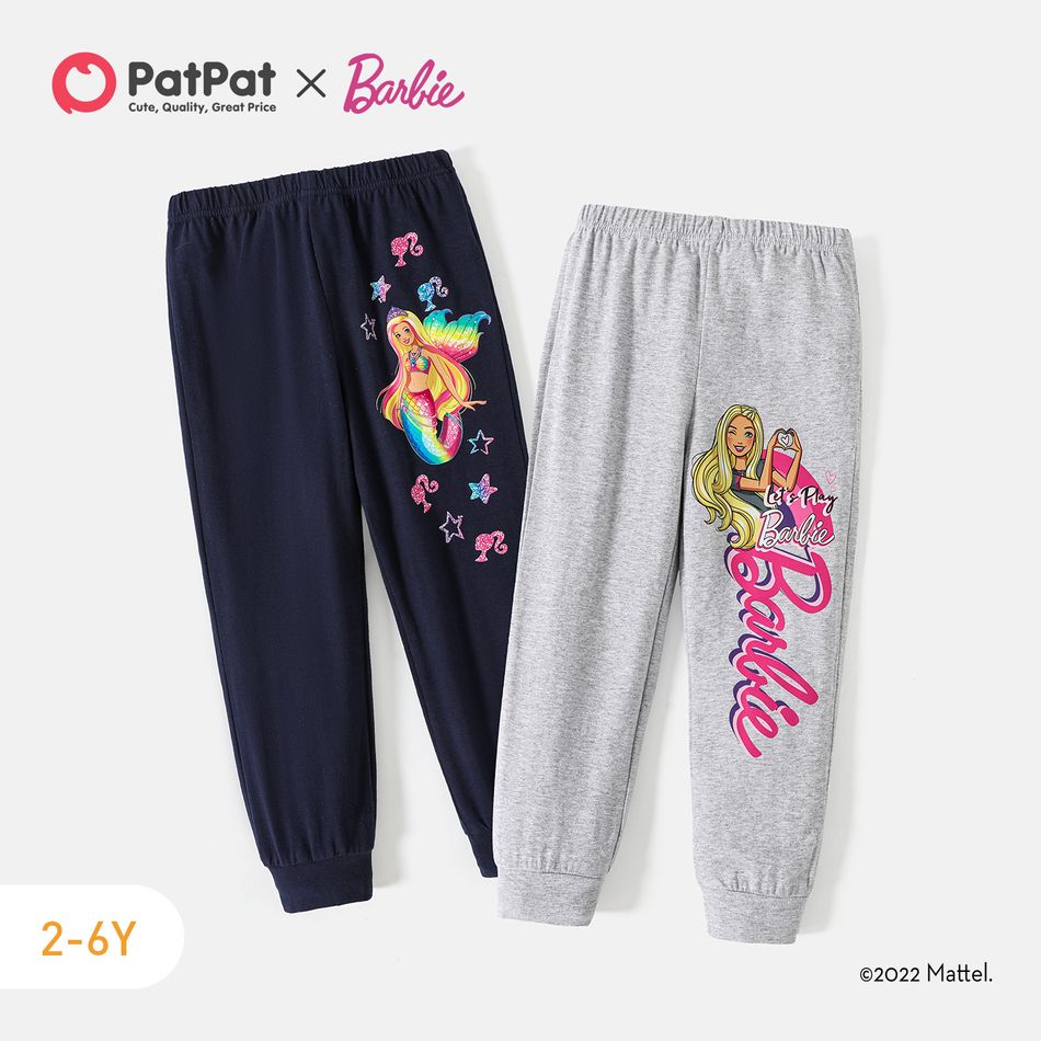 Barbie Toddler Girl Character Print Elasticized Cotton Pants Grey