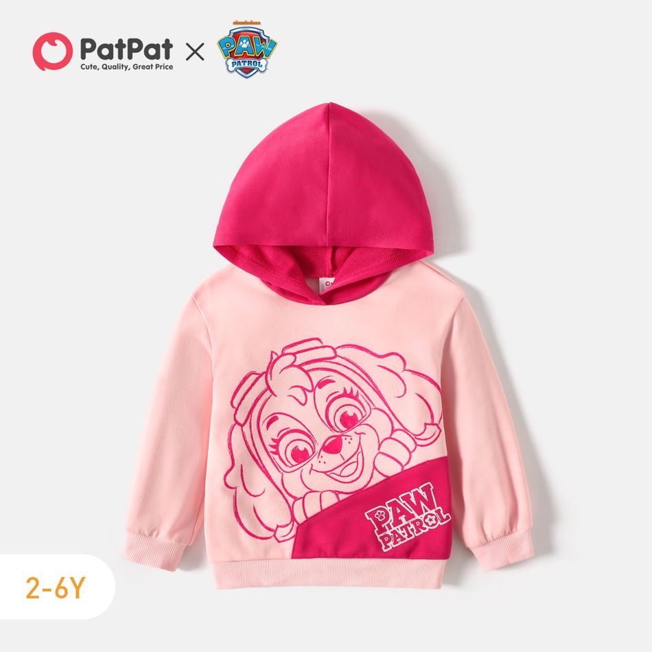 PAW Patrol Toddler Girl/Boy Colorblock Letter Print Hoodie Sweatshirt Pink big image 1
