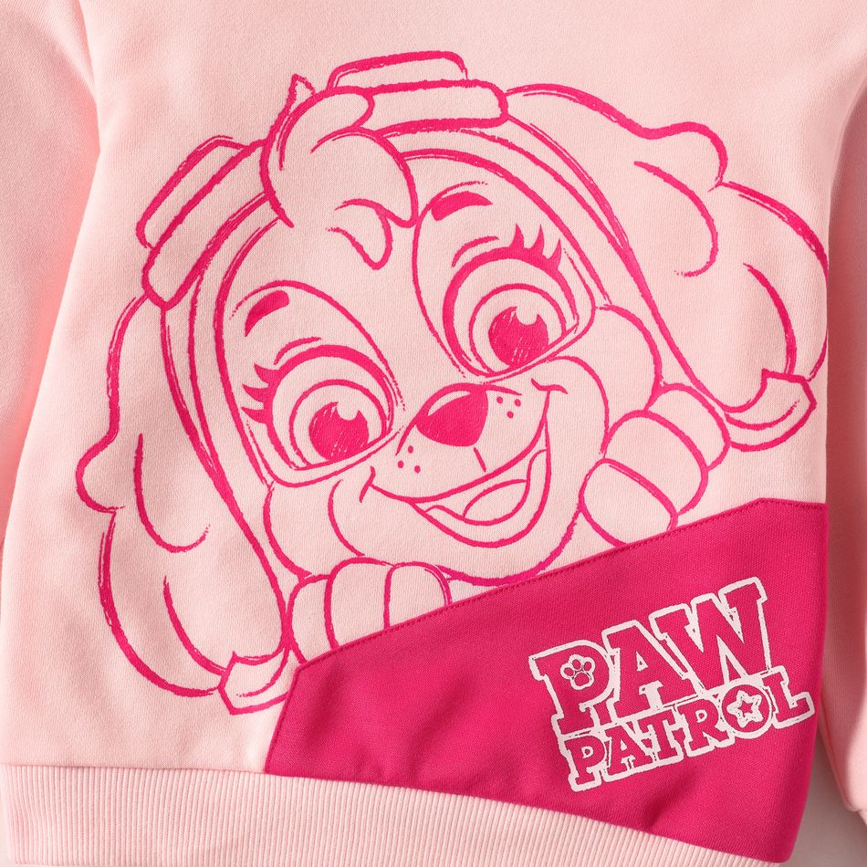 PAW Patrol Toddler Girl/Boy Colorblock Letter Print Hoodie Sweatshirt Pink big image 3