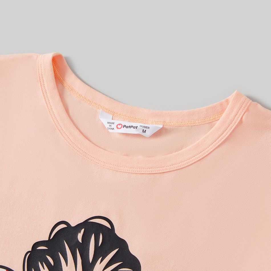 Mommy and Me 95% Cotton Short-sleeve Figure Print Tee ColorBlock big image 3