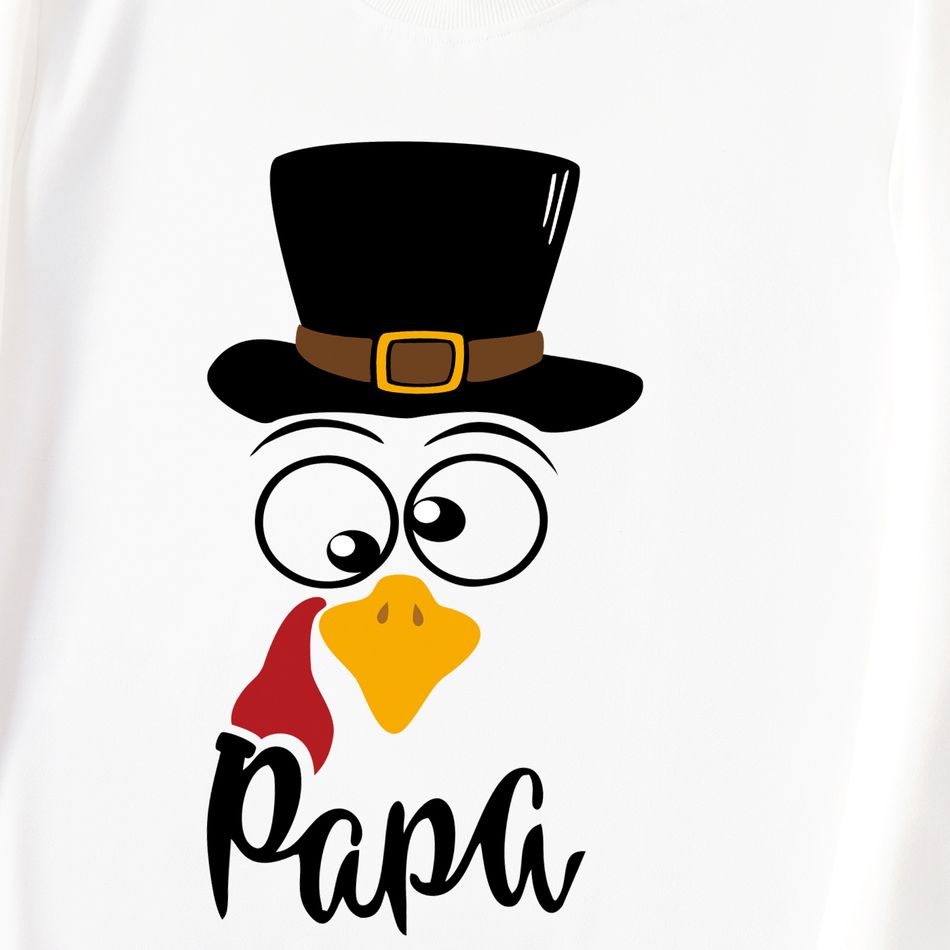 Thanksgiving Day Family Matching Turkey & Letter Print Long-sleeve Sweatshirts Color block big image 4