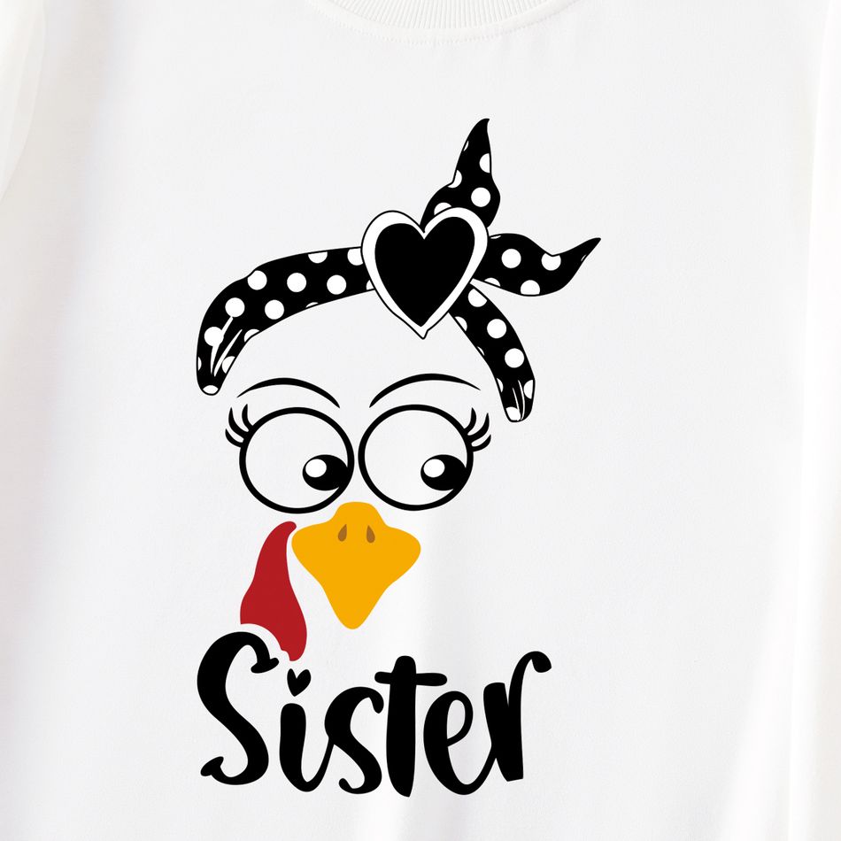 Thanksgiving Day Family Matching Turkey & Letter Print Long-sleeve Sweatshirts Color block big image 12
