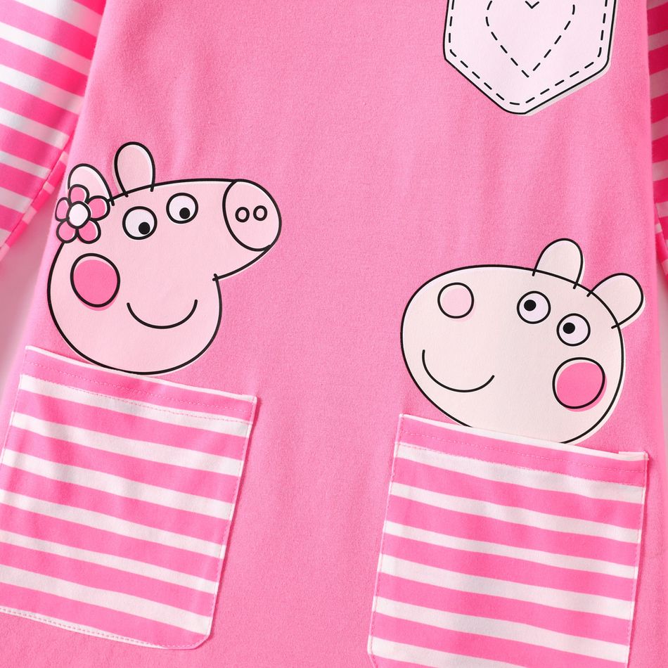 Peppa Pig Criança Menina Costuras de tecido Infantil Porco Vestidos Rosa big image 4