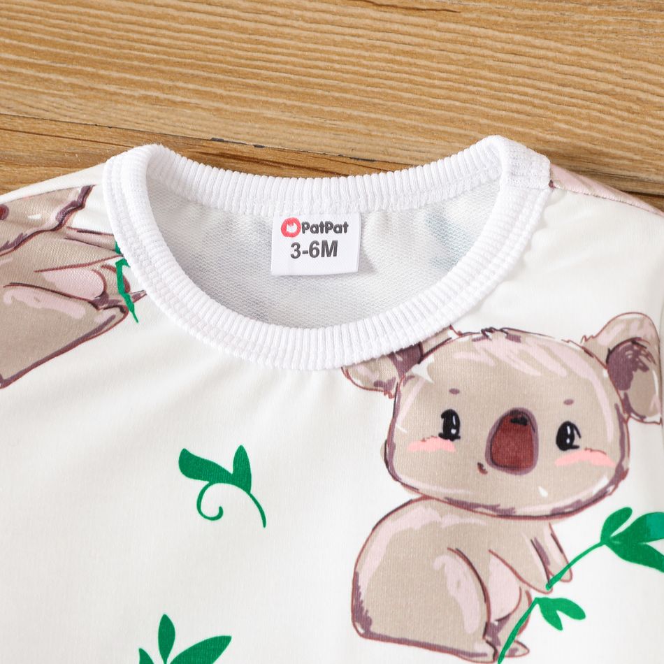 2 unidades Bebé Menino Urso Infantil Manga comprida Conjunto para bebé Branco