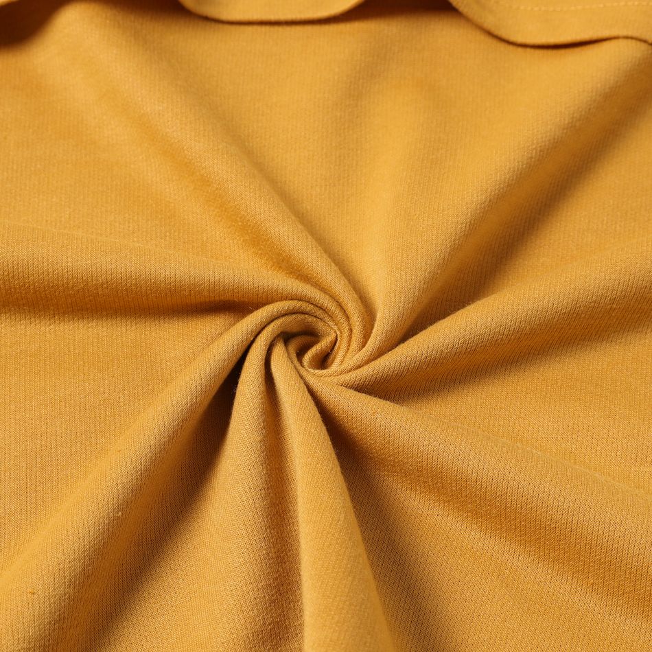 Nursing Stripe & Colorblock Long-sleeve Drawstring Hoodie Yellow big image 6