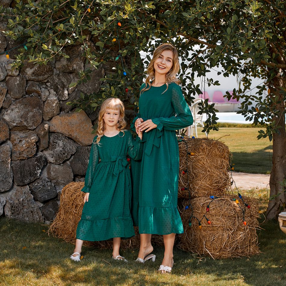 Weihnachten Familien-Looks Langärmelig Familien-Outfits Sets schwarzgrün big image 3