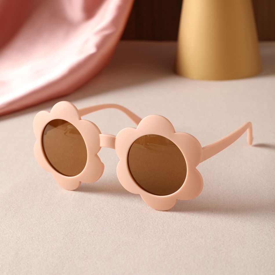Kids Fashion Flower Shape Frame Decorative Glasses (With Glasses Case) Pink big image 3