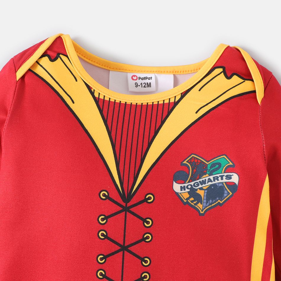 Harry Potter Baby Boy Graphic Print Long-sleeve Spliced Jumpsuit Red big image 4