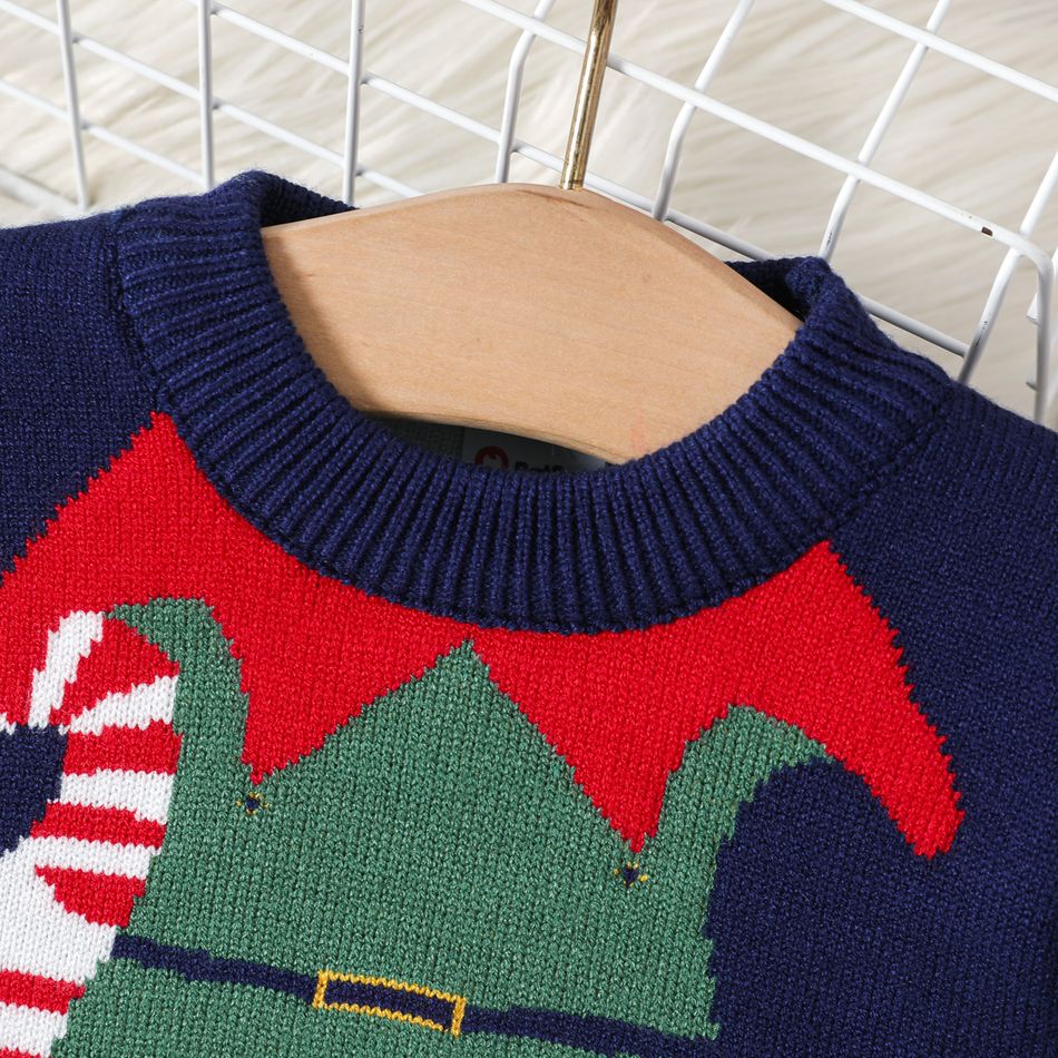 Christmas Baby Boy/Girl Elf Graphic Knitted Pullover Sweater Tibetanblue big image 3