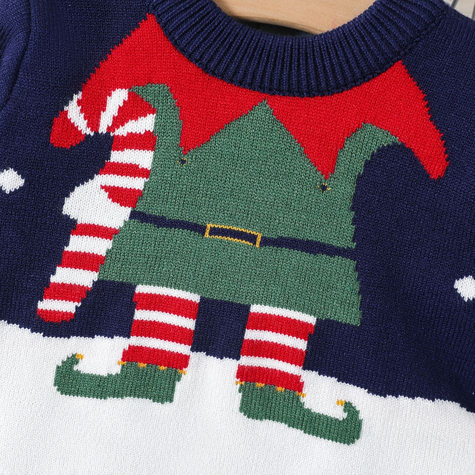 Christmas Baby Boy/Girl Elf Graphic Knitted Pullover Sweater Tibetanblue big image 4