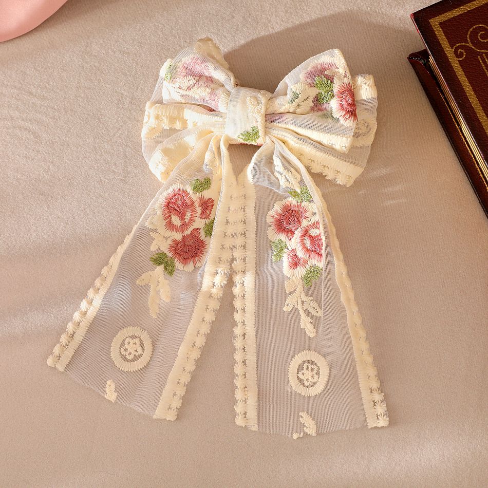 2-pack Embroidered Floral Pattern Butterfly Hair Clips for Girls (Pattern Random) Multi-color big image 5