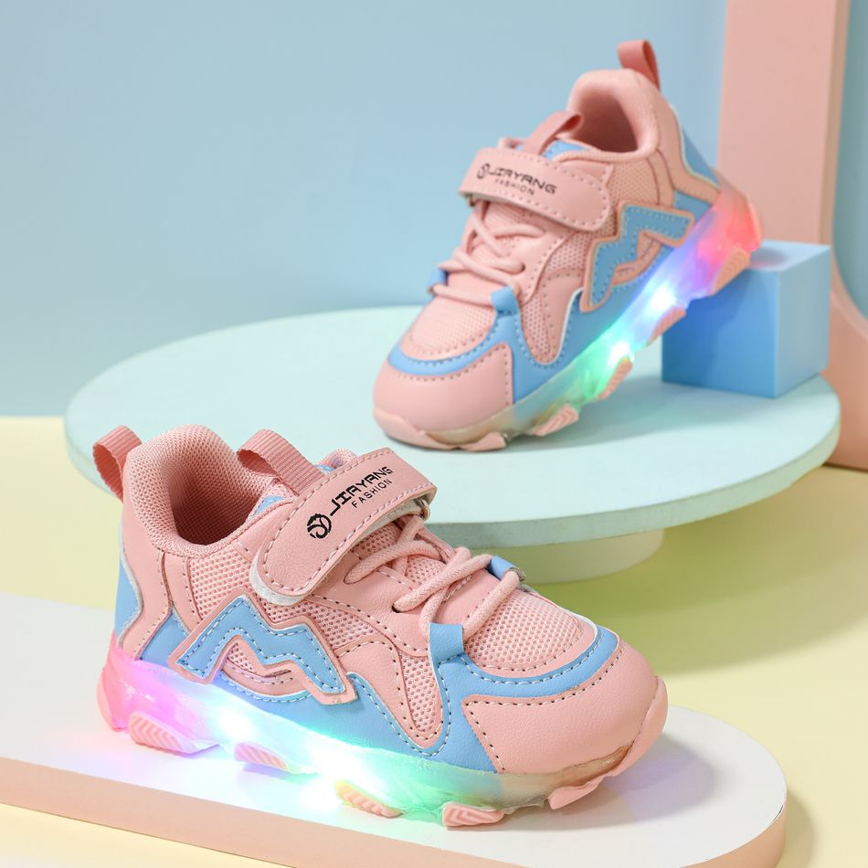 Toddler Two Tone LED Sneakers Pink big image 1