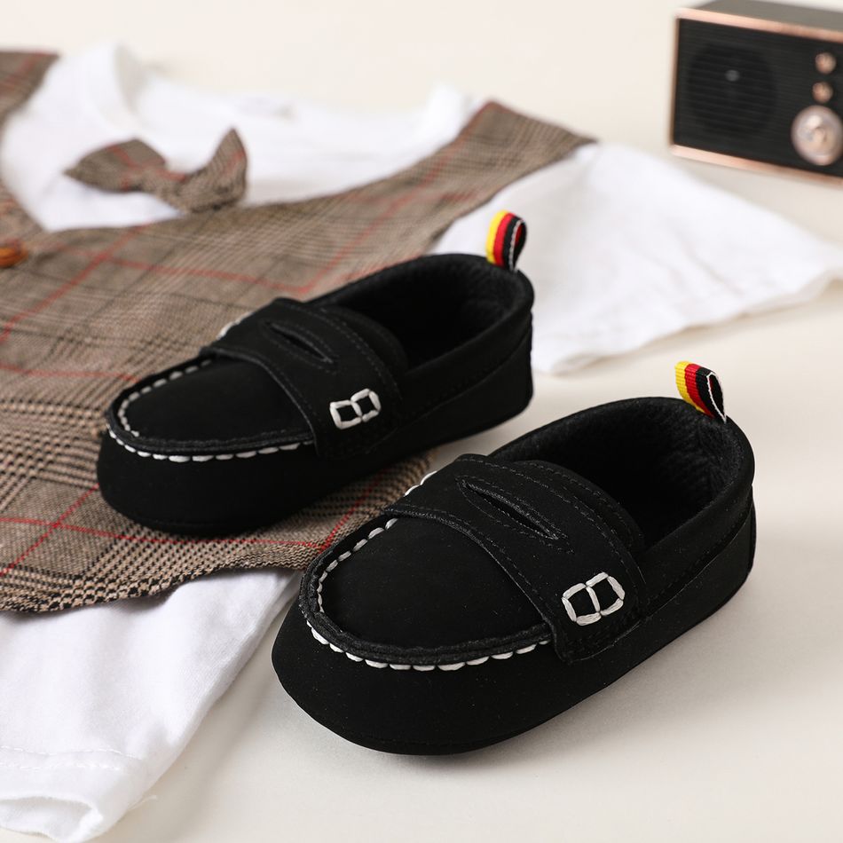Baby / Toddler Stitch Detail Black Loafers Black big image 1