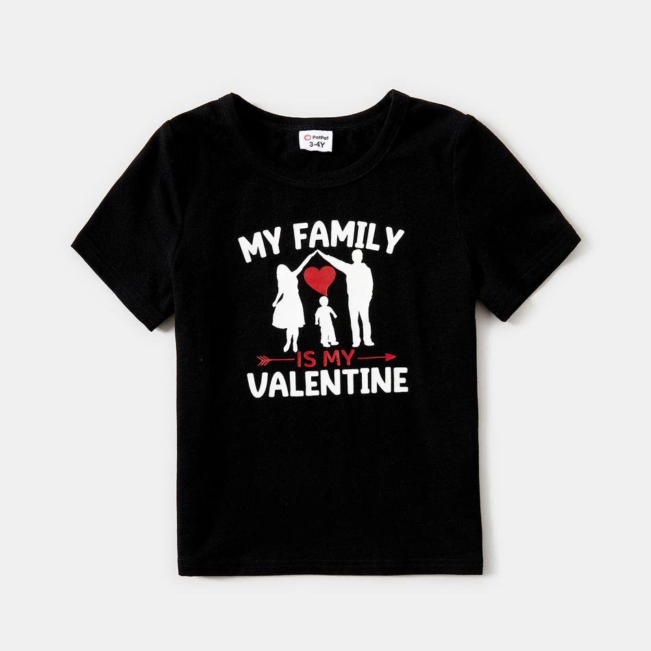 Valentine's Day Family Matching 95% Cotton Short-sleeve Graphic T-shirts ColorBlock big image 6