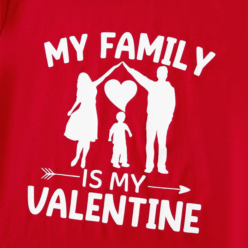 Valentine's Day Family Matching 95% Cotton Short-sleeve Graphic T-shirts ColorBlock big image 4