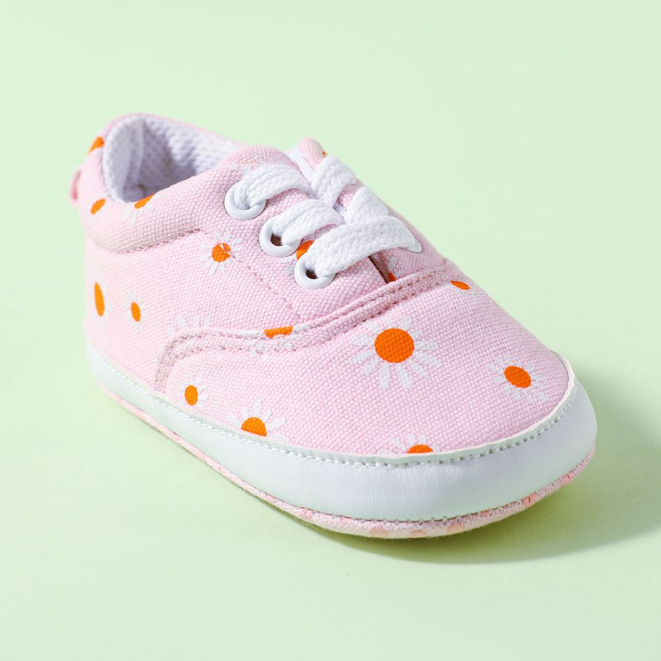 Baby / Toddler Daisy Pattern Lace-up Prewalker Shoes Pink big image 3