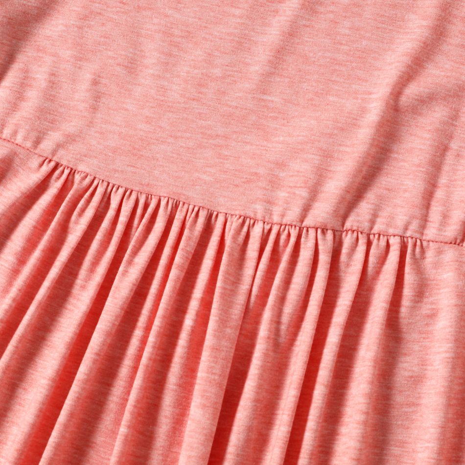 Maternity Ruffle-sleeve Ruched Pink Dress Pink big image 6