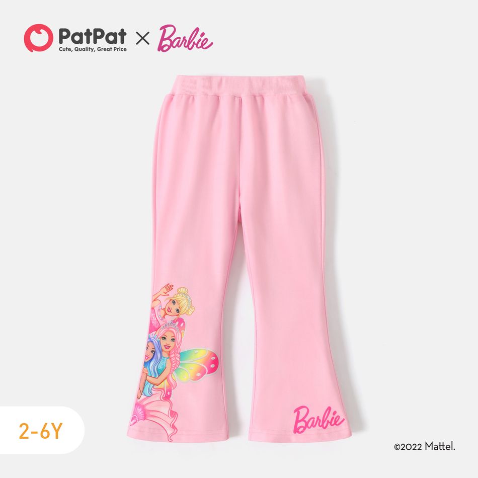 Barbie Toddler Girl Leopard/ Character Print Elasticized Flared Pants Pink big image 1