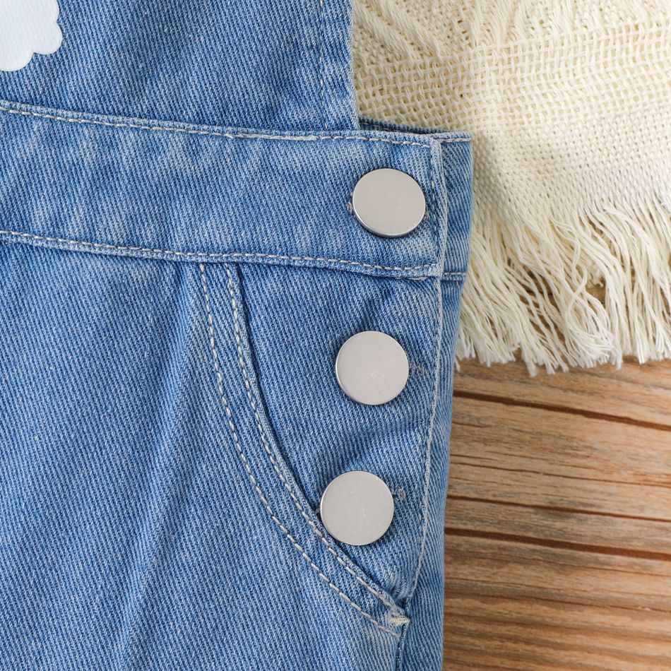 Baby Boy/Girl Rainbow Print Denim Overalls Blue big image 4